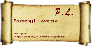Pozsonyi Levente névjegykártya