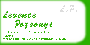 levente pozsonyi business card